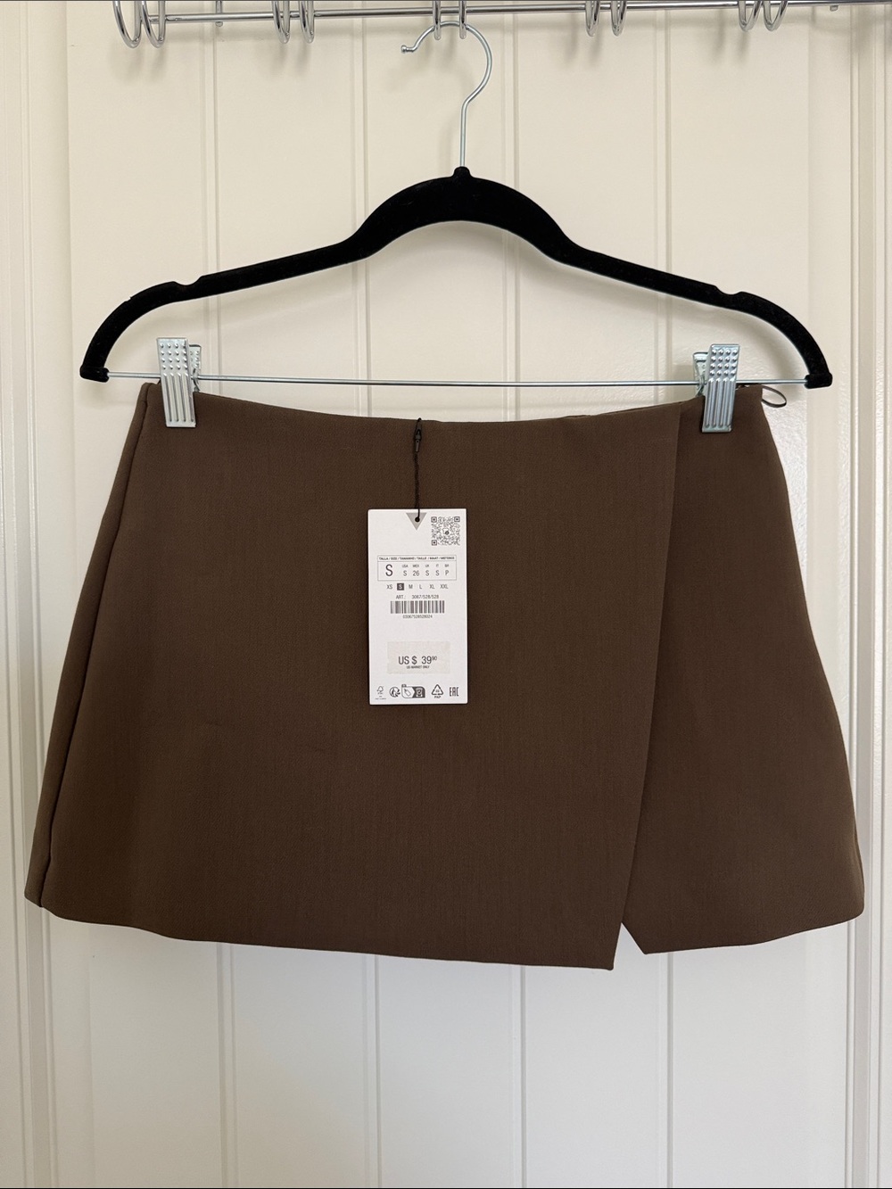 NWT Zara Brown Mini Skort